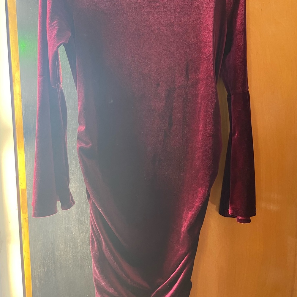 Maternity velvet soft stretchy dress